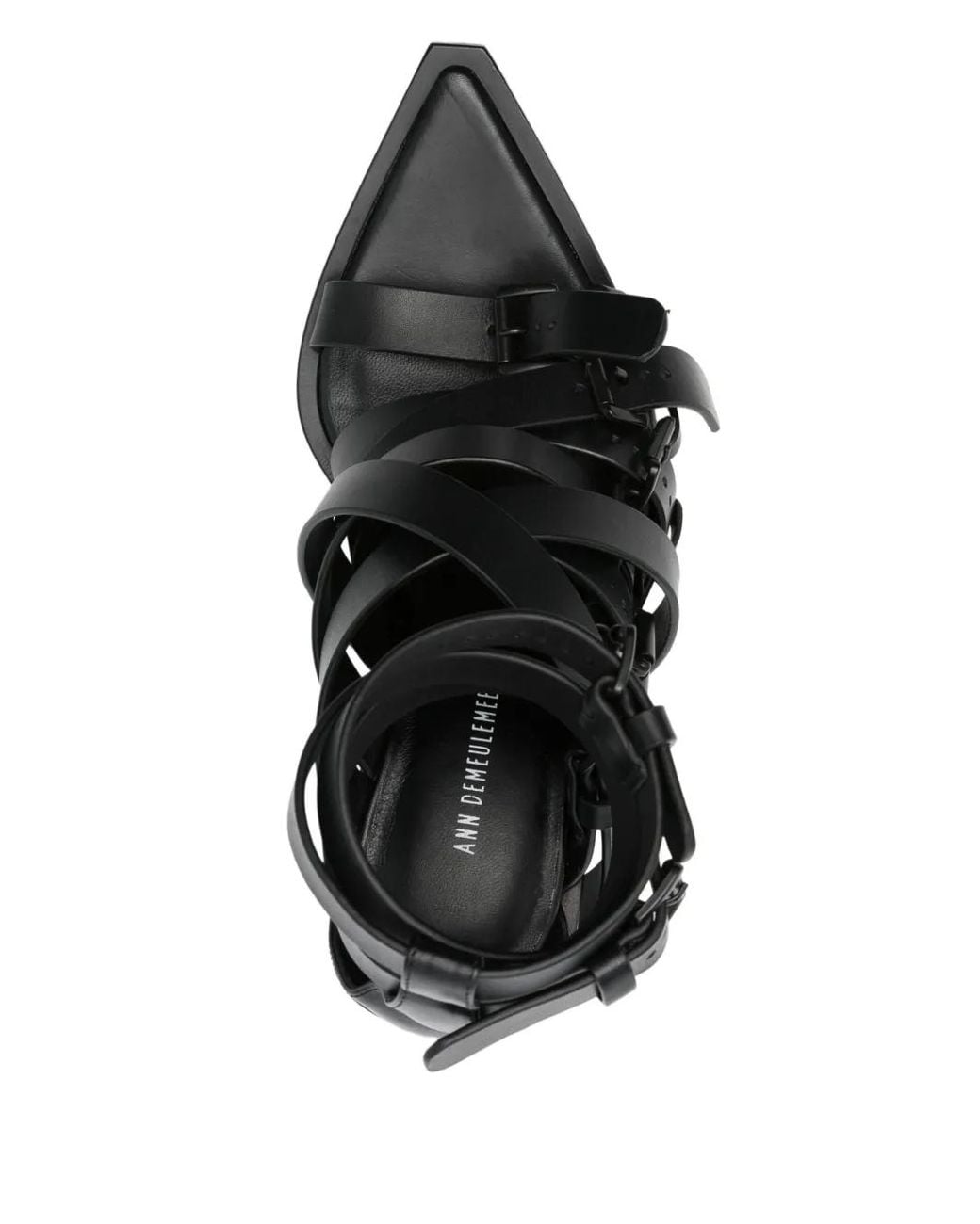 Ann Demeulemeester Black Leather Heeled Sandals