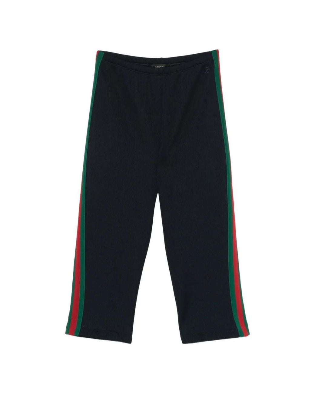 Gucci Blue Rib-Cotton Jersey Pants With Web