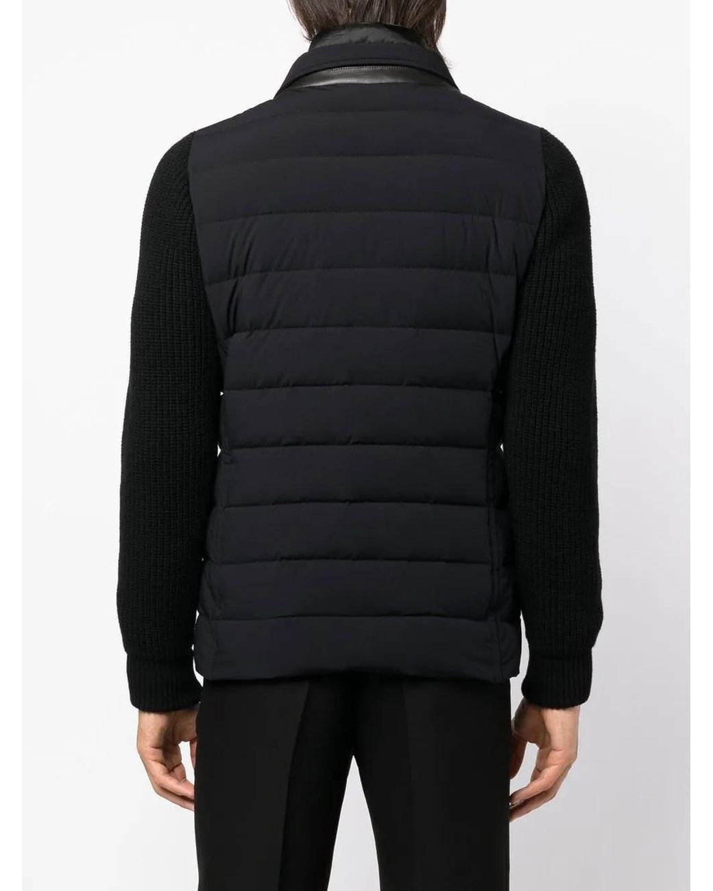 Moorer Black Button-Up Padded Down Jacket for men