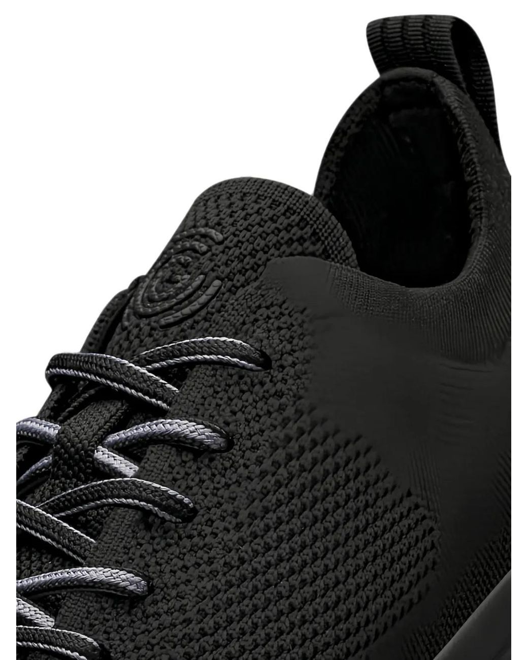 Groundies Black Knit Lace-Up Sneakers
