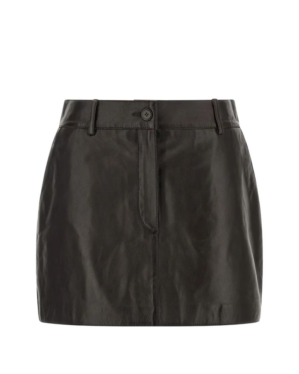 P.A.R.O.S.H. Black Maciock26 Leather Mini Skirt