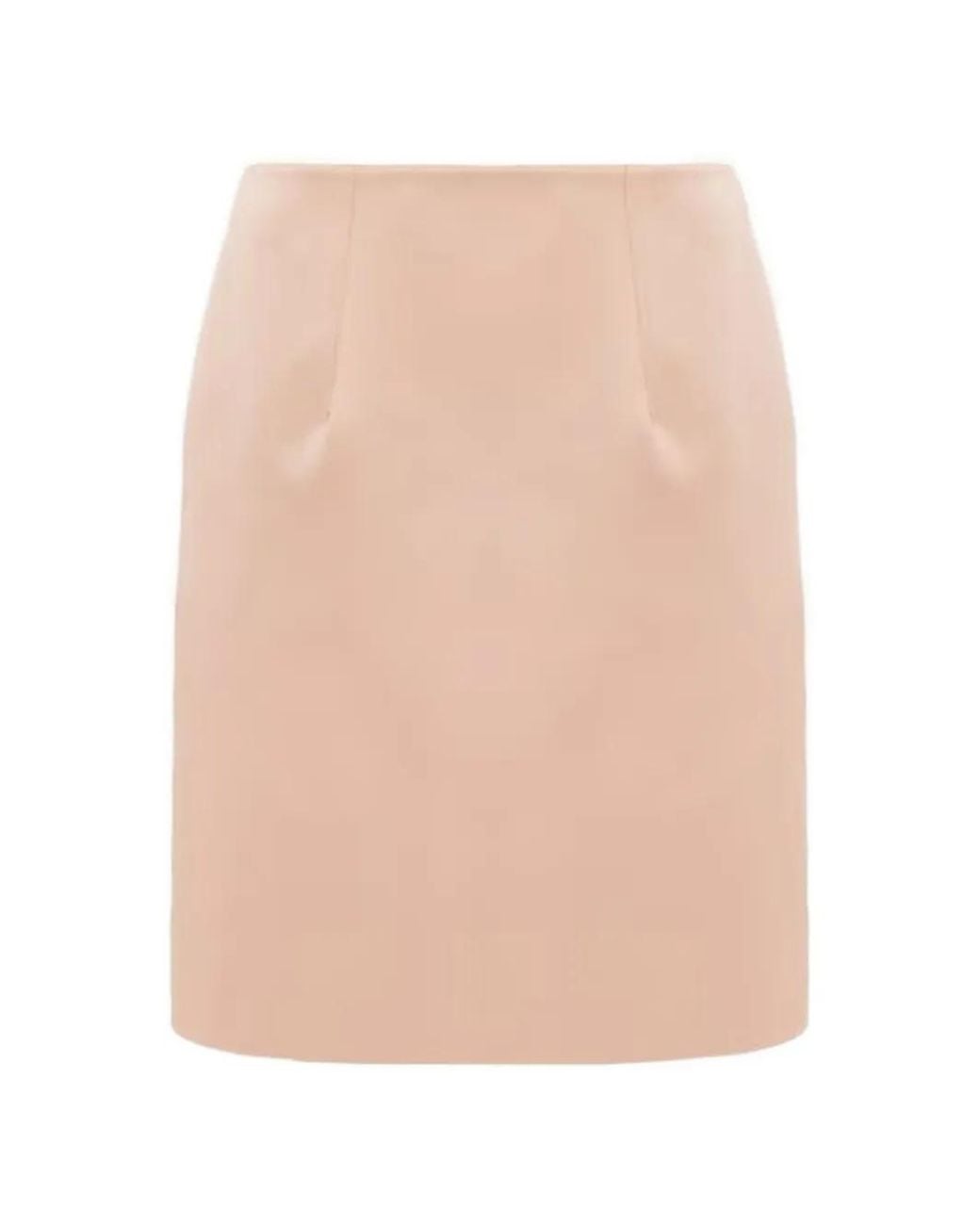 Chloé Natural Short Satin Pencil Skirt