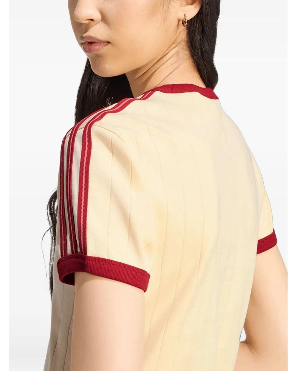 Adidas Natural Stripe-Detail T-Shirt