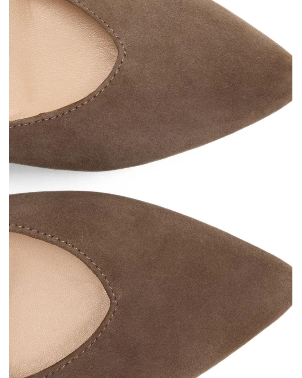 House Of Ballerinas Brown Michelle Suede Ballet Flats