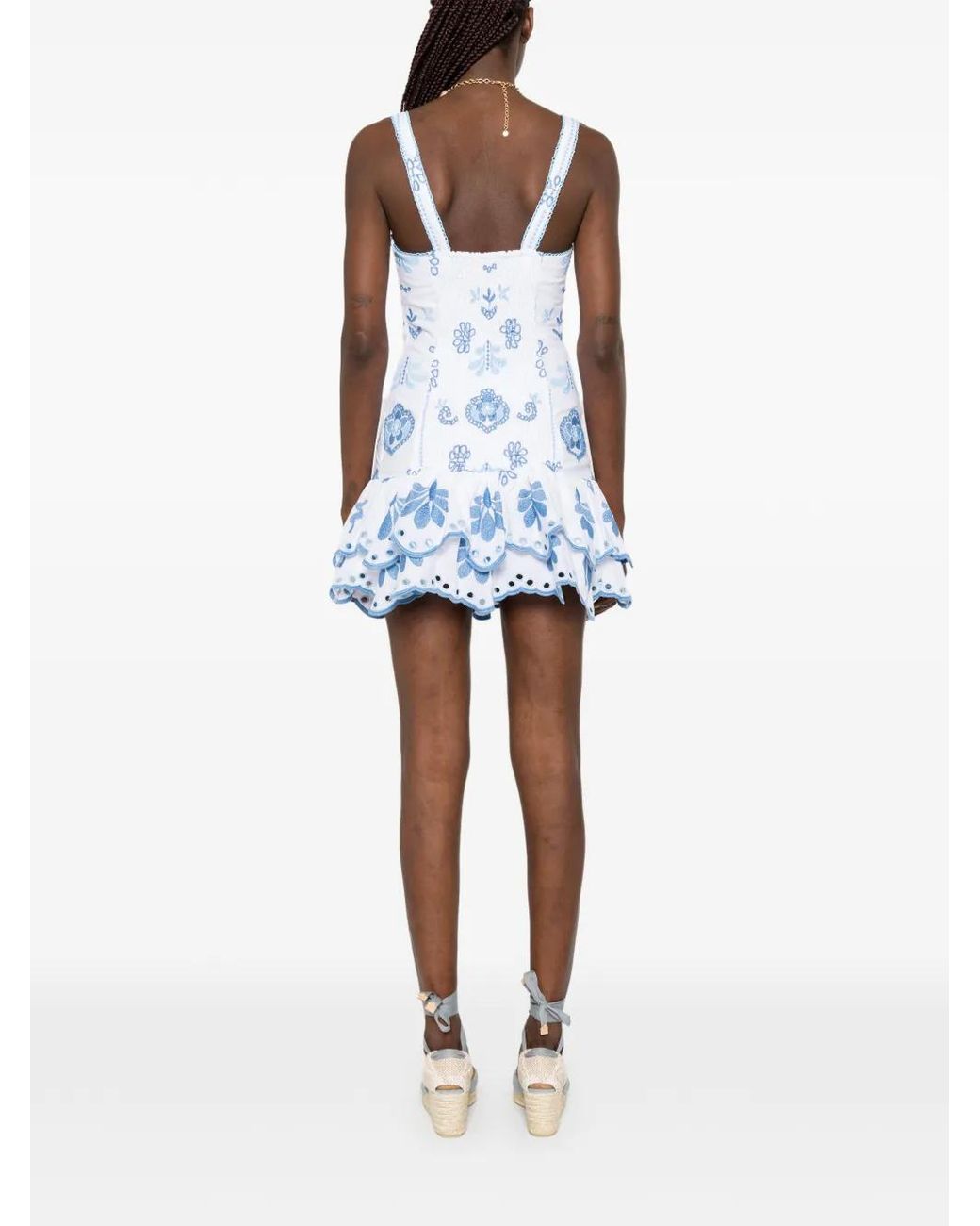 Charo Ruiz White Niva Embroidered Mini Dress