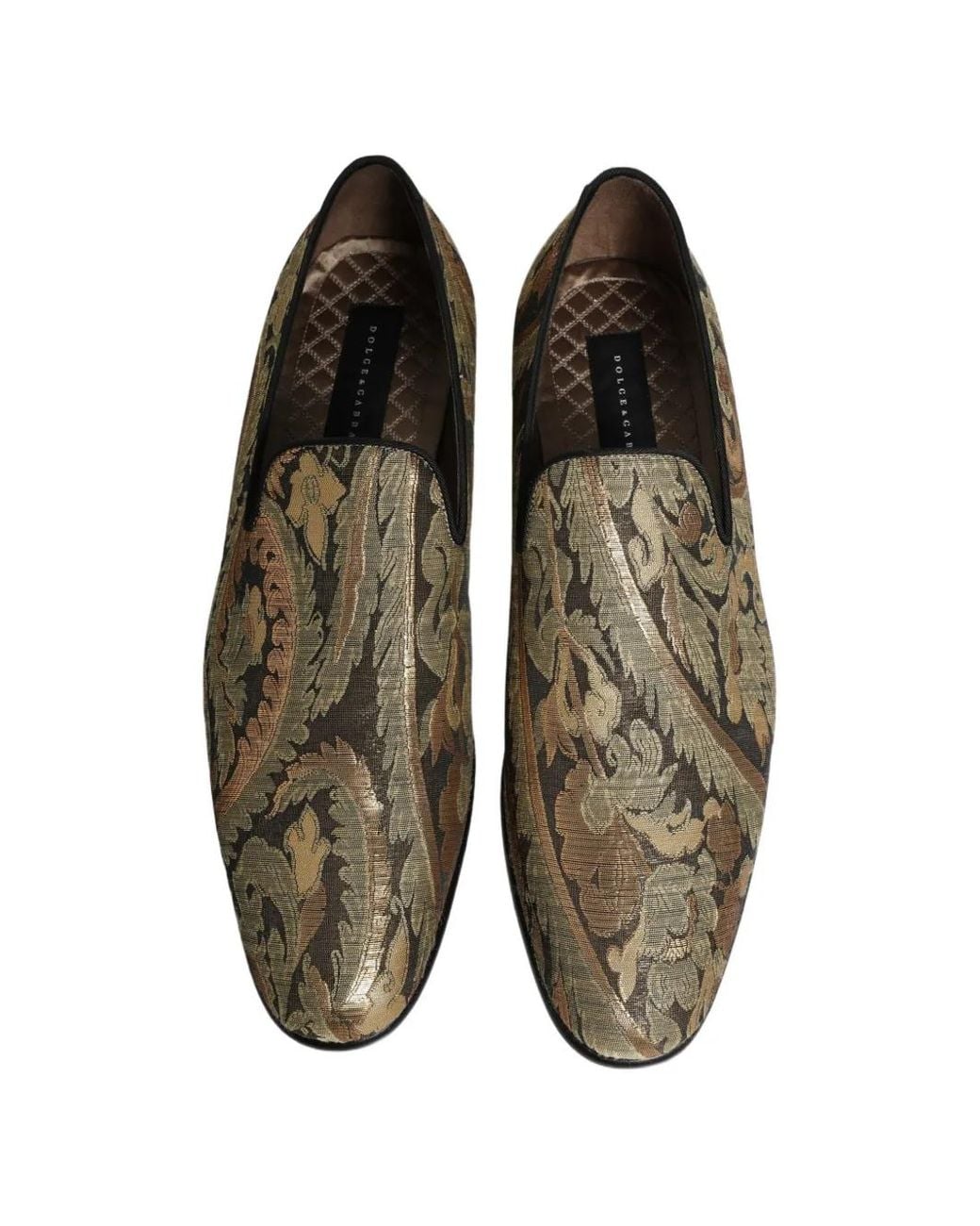Dolce & Gabbana Metallic Brocade Loafers for men