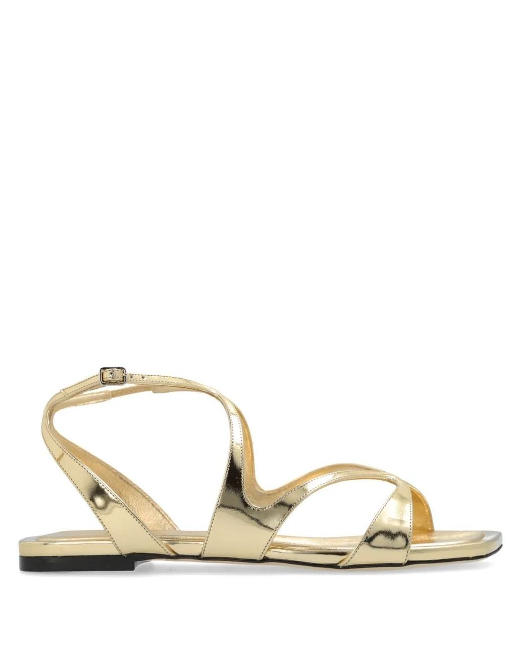 Jimmy Choo Metallic Ayla Liquid- Leather Sandals