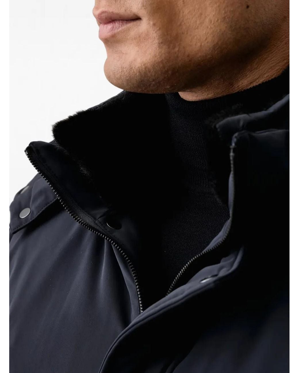 Karl Lagerfeld Blue Hooded Logo-Plaque Jacket for men