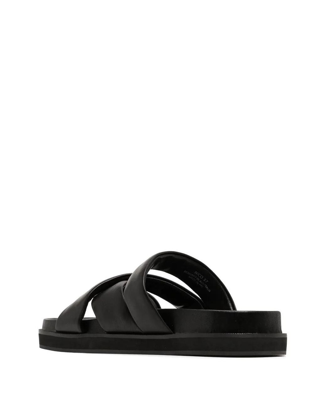 Senso Black Nico Crossover-Strap Leather Sandals