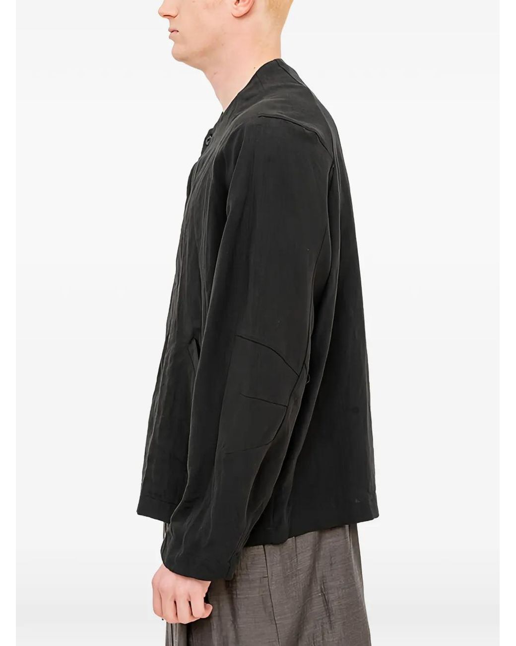 DEVOA Black Raglan-Sleeve Jacket for men