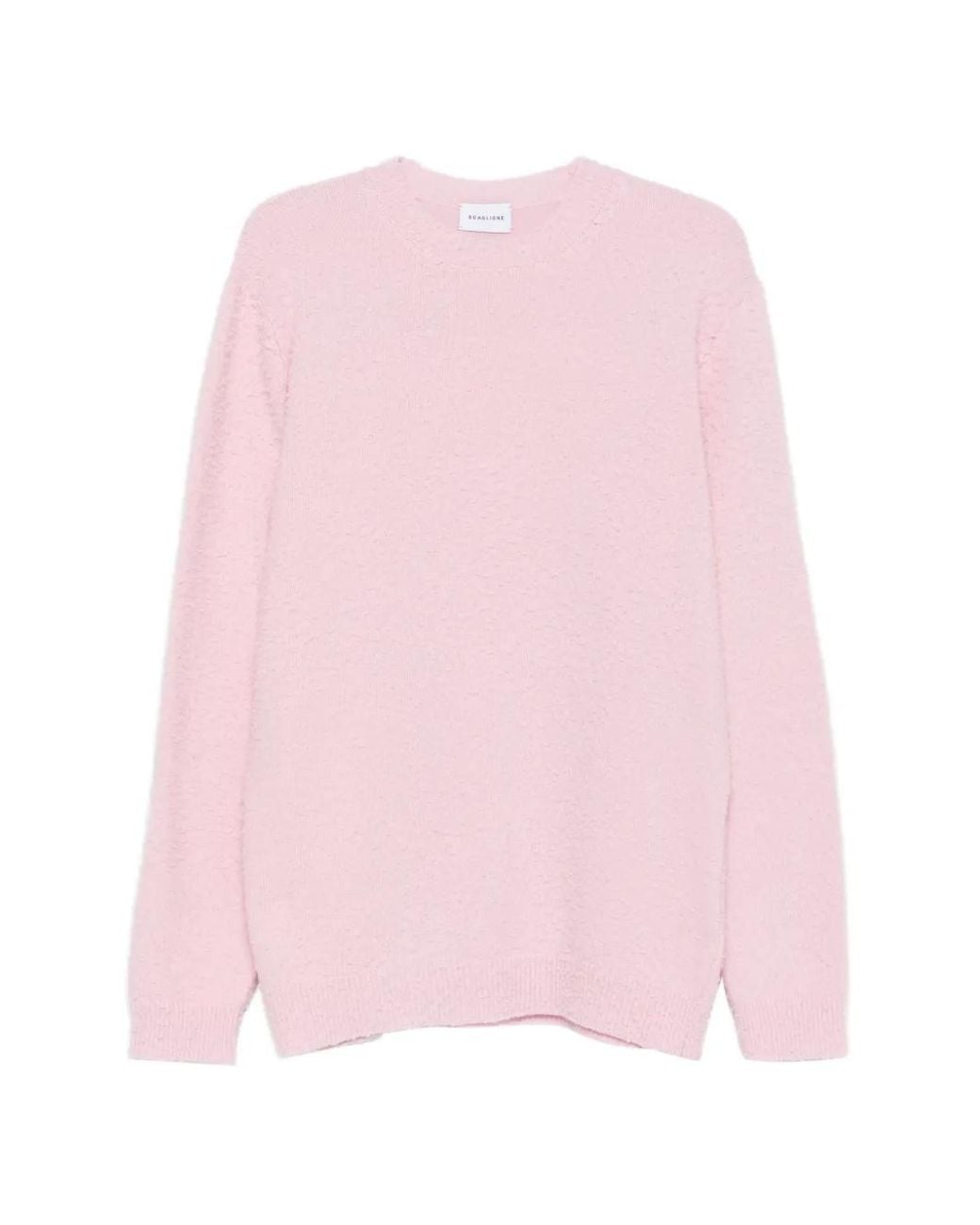 Scaglione Pink Bouclé-Knit Sweater for men