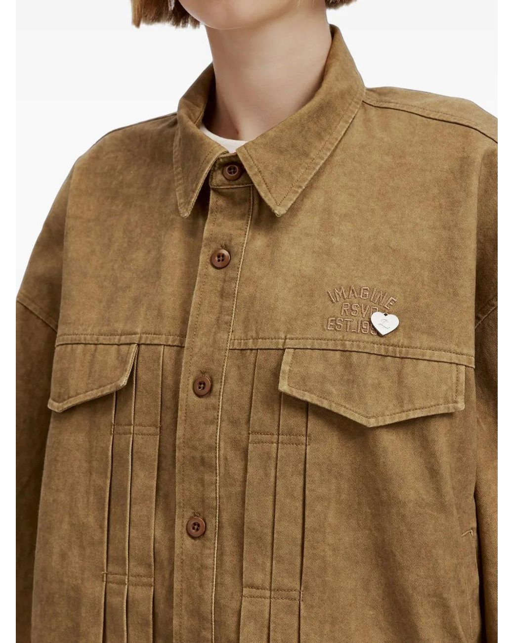 Chaqueta Oversize Con Pliegues Izzue de color Metallic