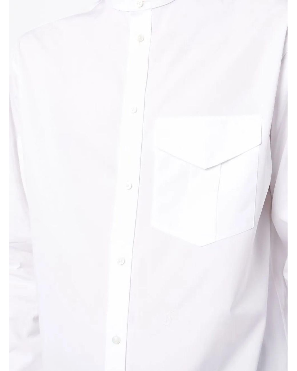 Jil Sander White Stand-Collar Cotton Shirt for men