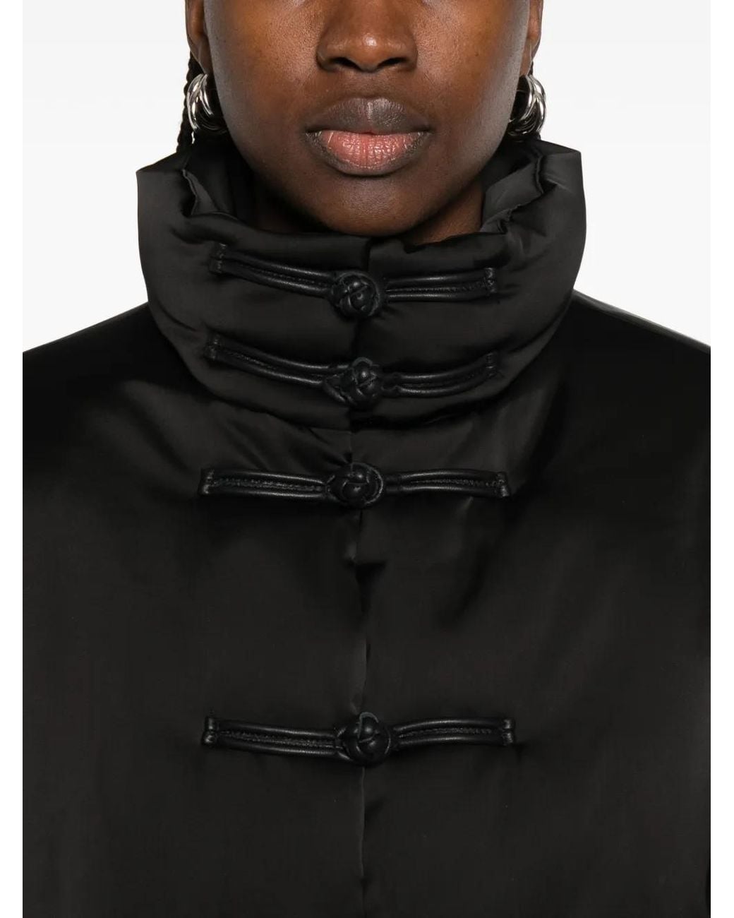 Rohe Black Gesteppte Jacke mit Satin-Effekt