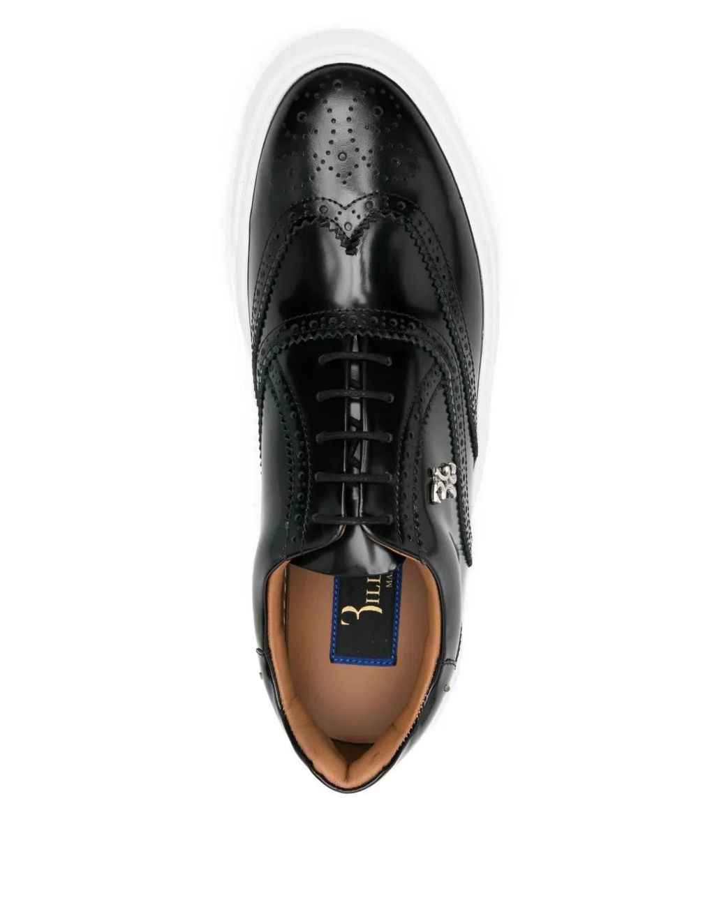 Billionaire Black Laser-Cut Sneakers for men