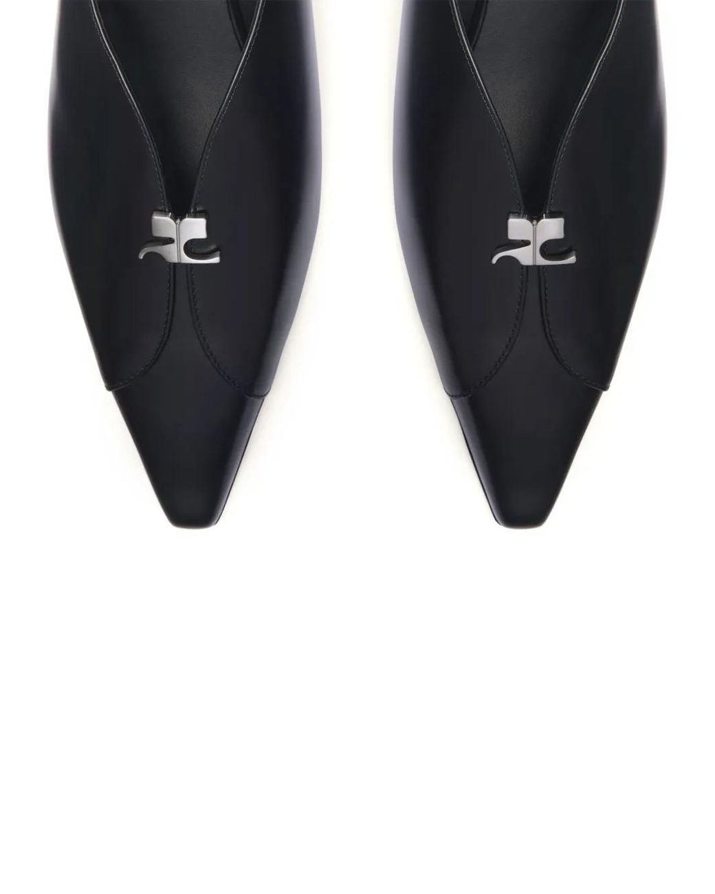 Courreges Leren Slingbacks in het Black