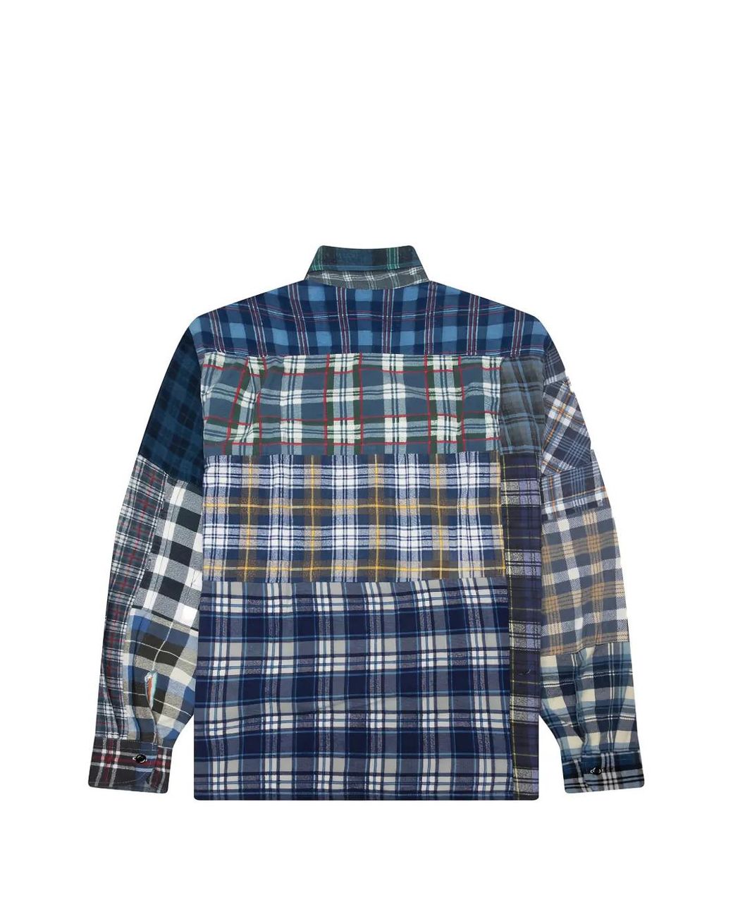 Needles Blue Patchwork Flannel Shirt for men