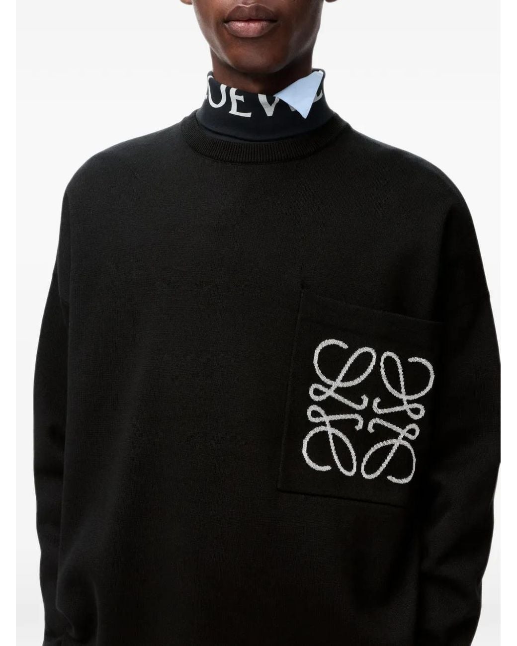 Loewe Black Anagram Pocket Sweater for men