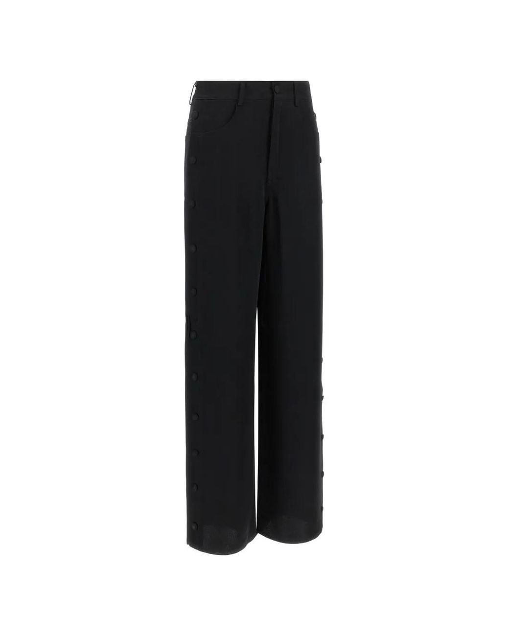DI.LA3 PARI' Black Pantalon Ample À Boutons Décoratifs