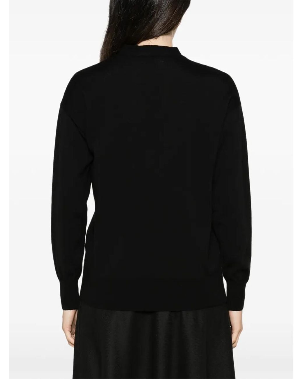 Alpha Studio Black Cut-Out Sweater