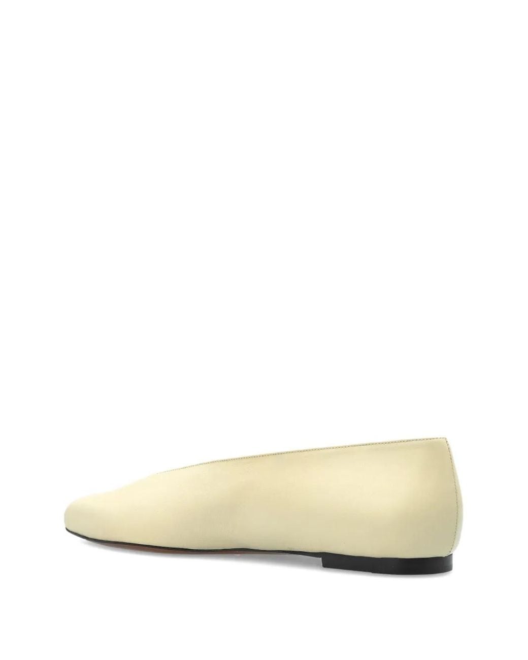 Neous Natural Beid Pointed-Toe Leather Ballet Flats