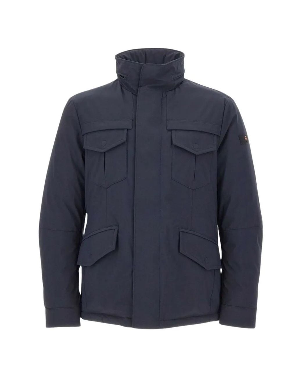 Peuterey Blue Veste Multi-Poches À Col Cheminée for men