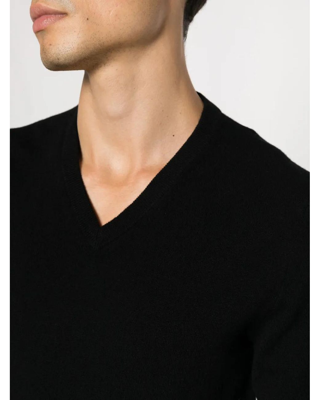 Ballantyne Black V-Neck Cashmere Jumper for men