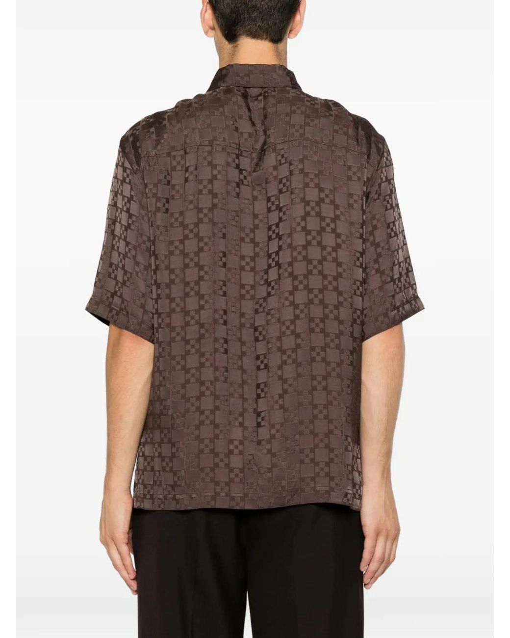 Sandro Brown Square Cross Loose-Fit Shirt for men