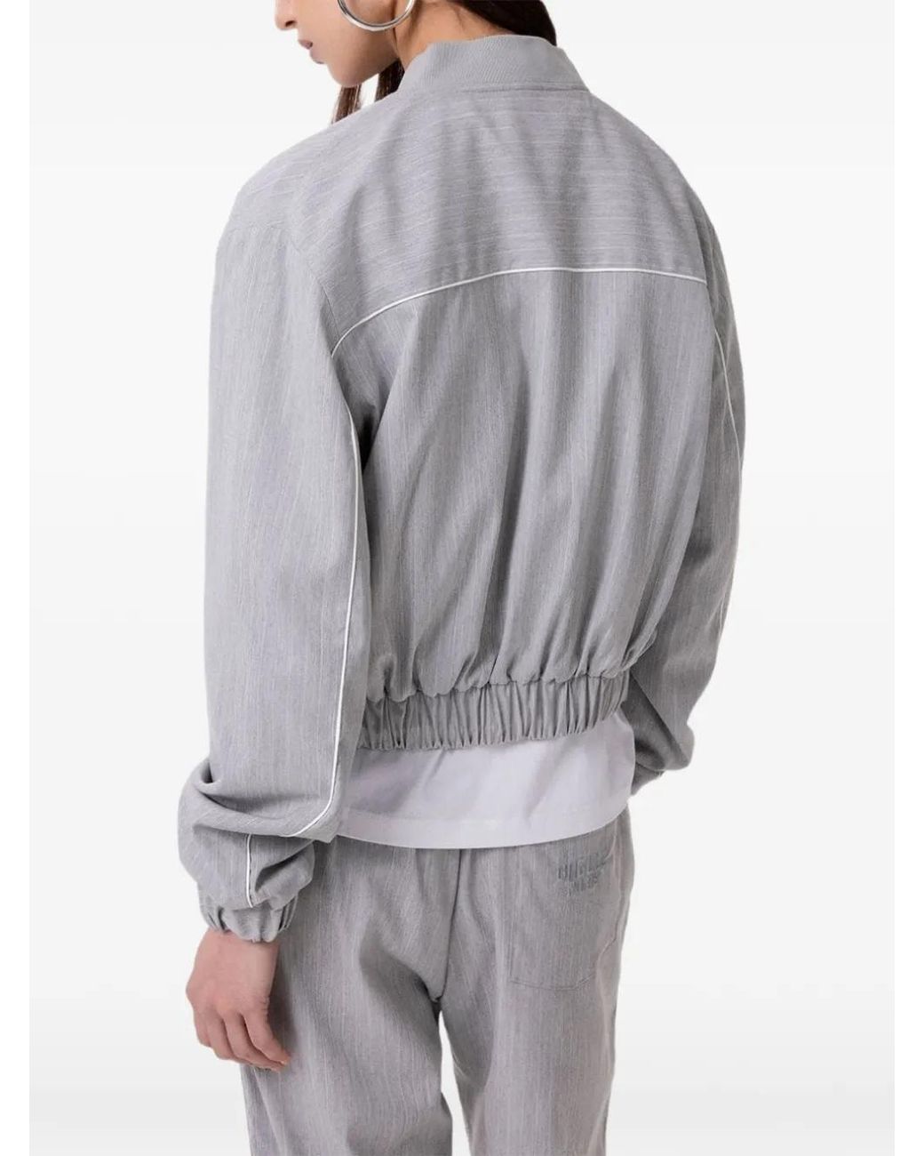 Gaelle Paris Gray Veste Bomber Zippée À Logo Brodé