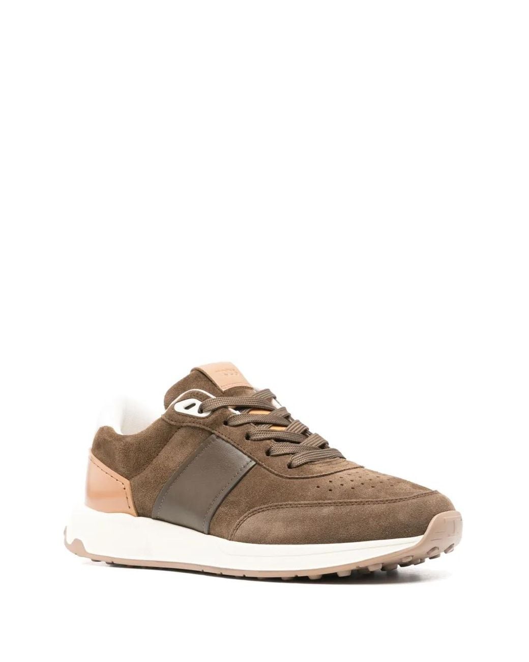 Tod's Brown Logo-Patch Sneakers for men