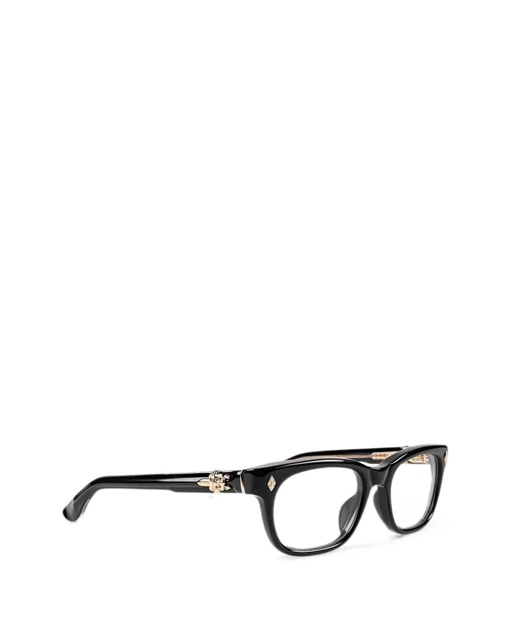 Chrome Hearts Black Dooable Rectangle-Frame Glasses for men