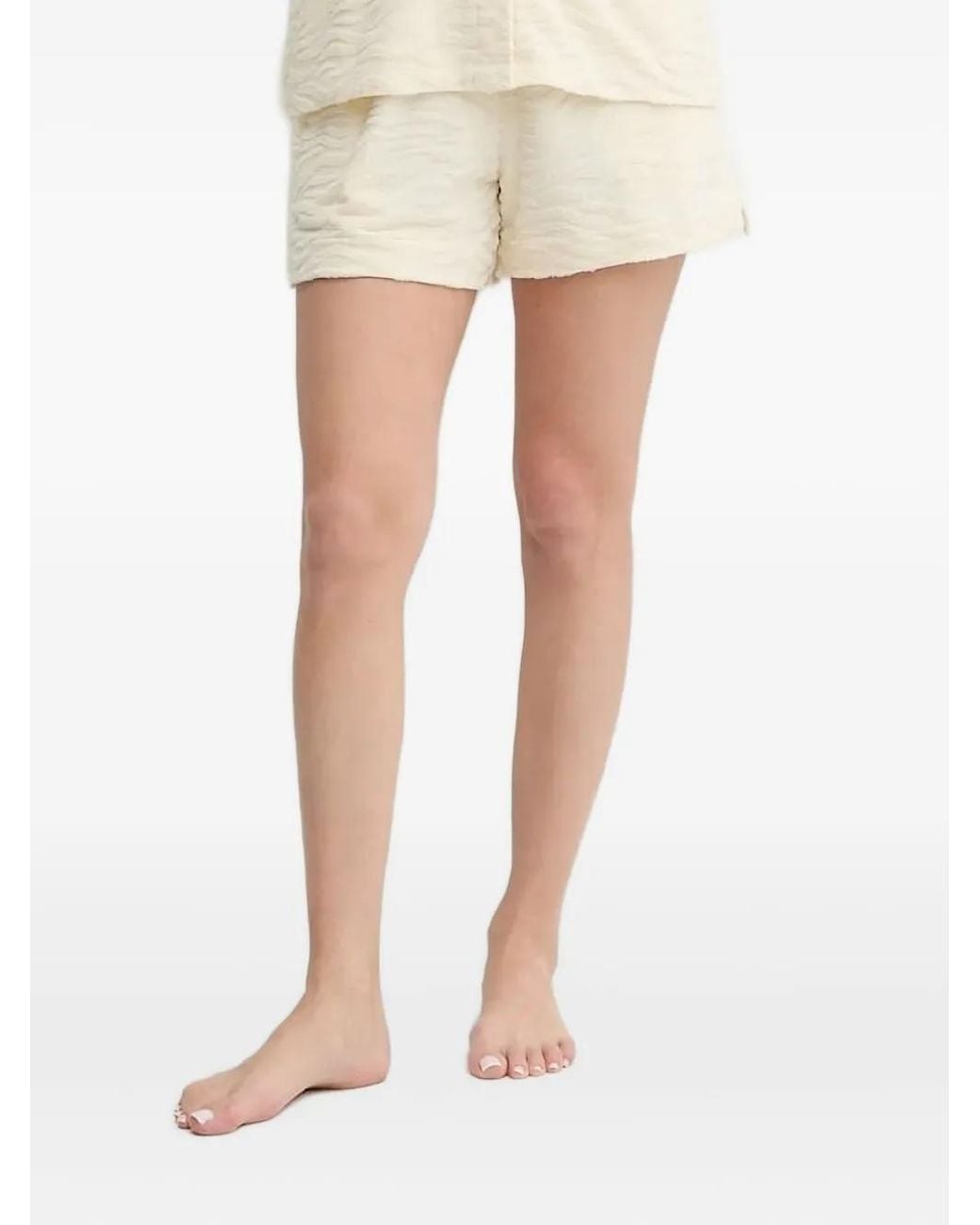Mc2 Saint Barth White Wave-Textured Shorts