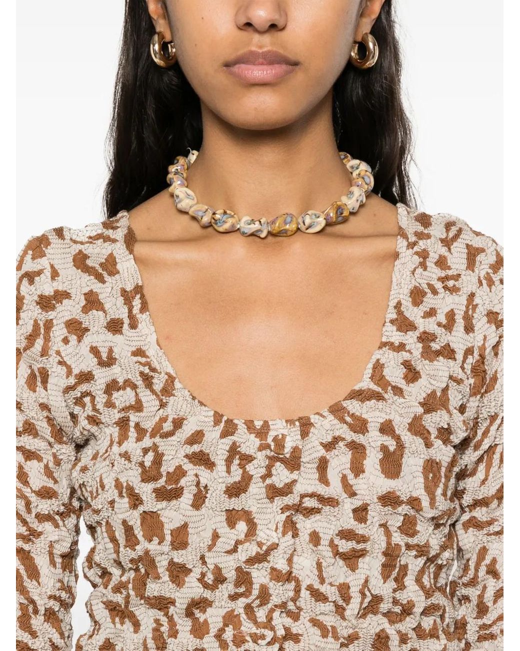 Nanushka Cropped Top in het Natural