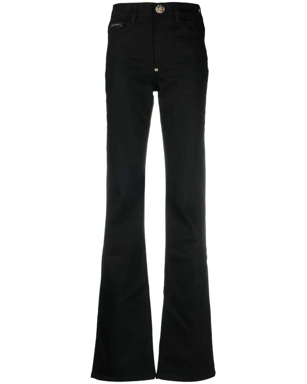 Philipp Plein Black High-waisted Flared Jeans