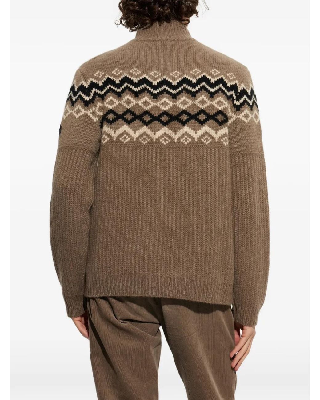 Bogner Brown Ludi Intarsia-Knit Sweater for men