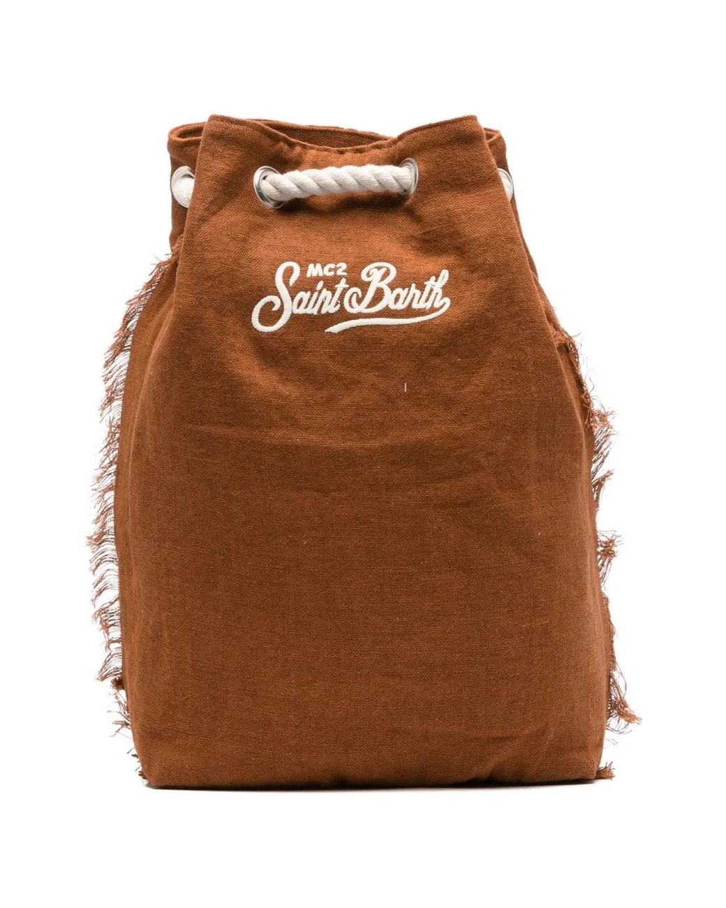 Mc2 Saint Barth Brown Boat Linen Backpack for men