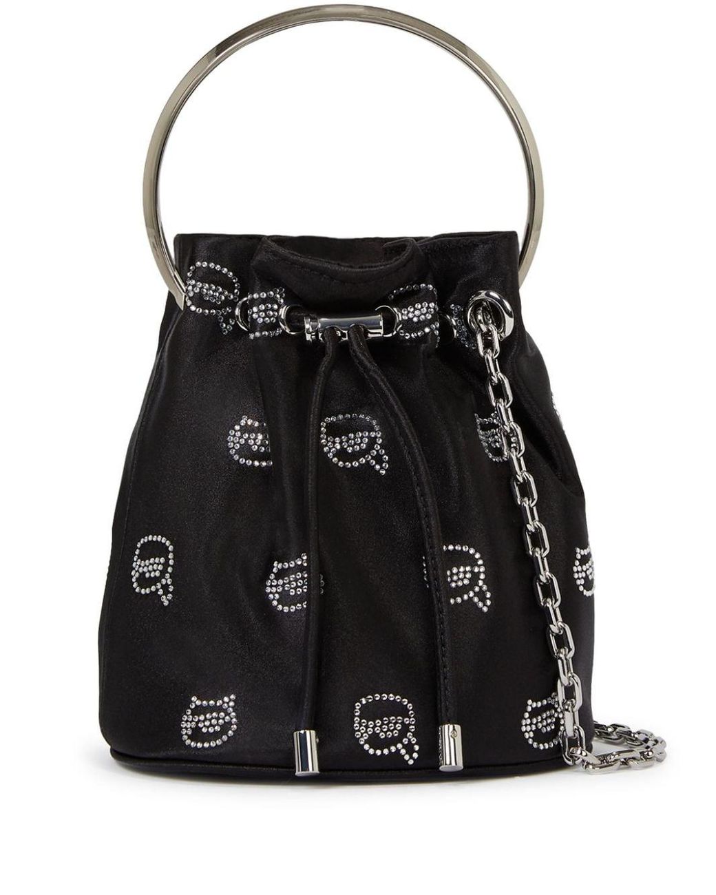 Karl Lagerfeld Ikonik Rhinestone Embellished Bucket Bag in Black Lyst UK