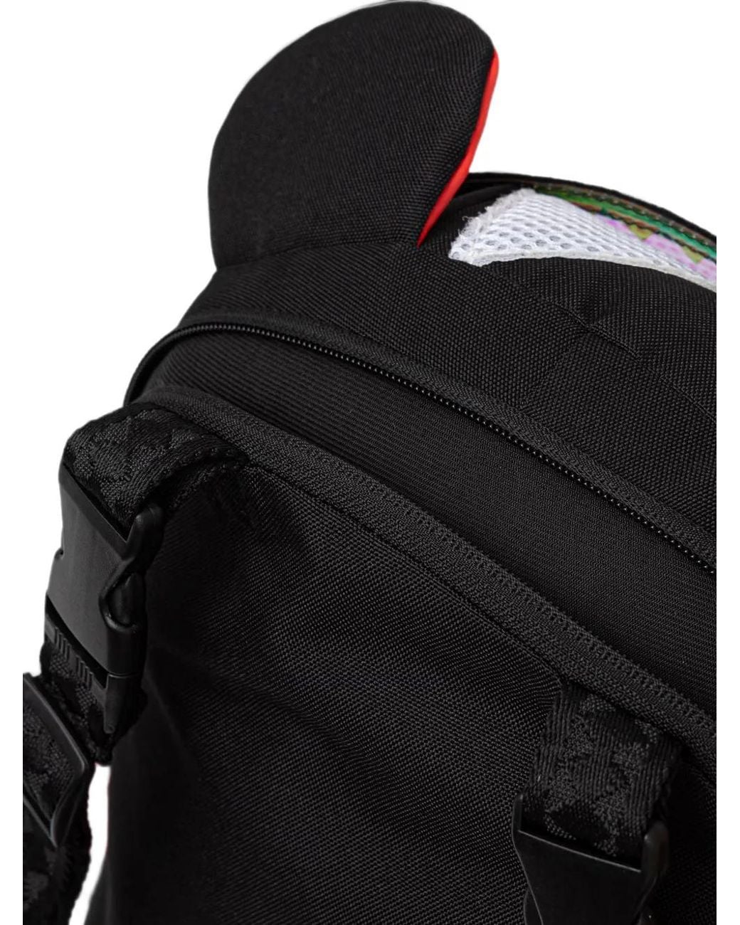 Sprayground Red Bear-Shaped Graphic-Print Backpack