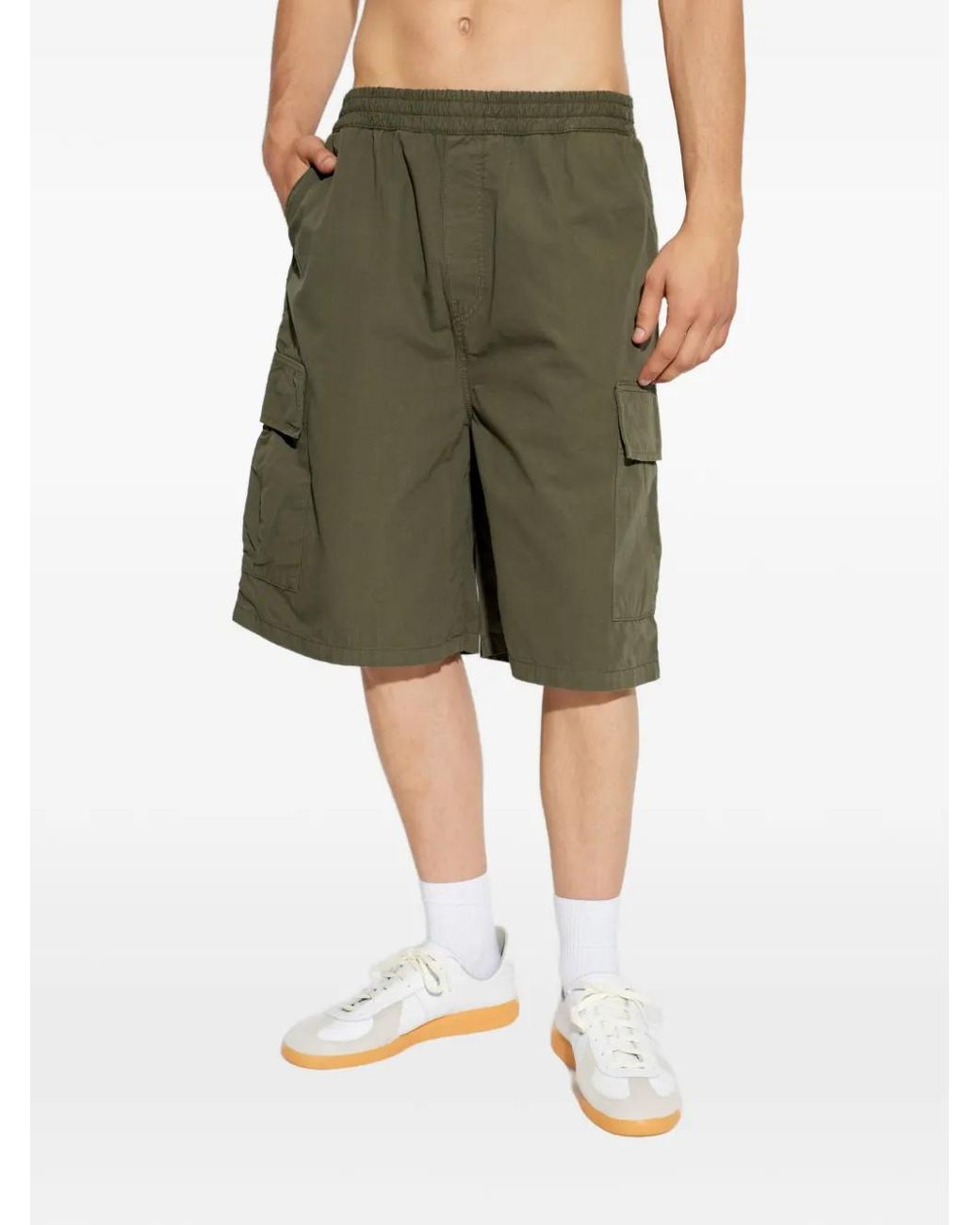 Carhartt Green Mandler Elasticated-Waist Cargo Shorts for men