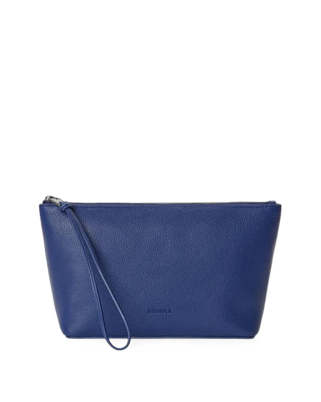 Shinola Blue Trousse De Toilette En Cuir Grainé