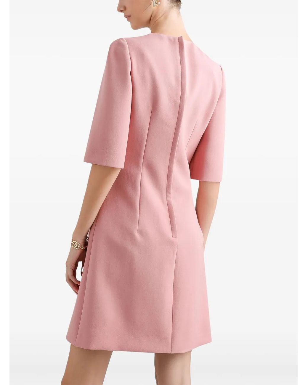 Dolce & Gabbana Pink Dna Wool Mini Dress