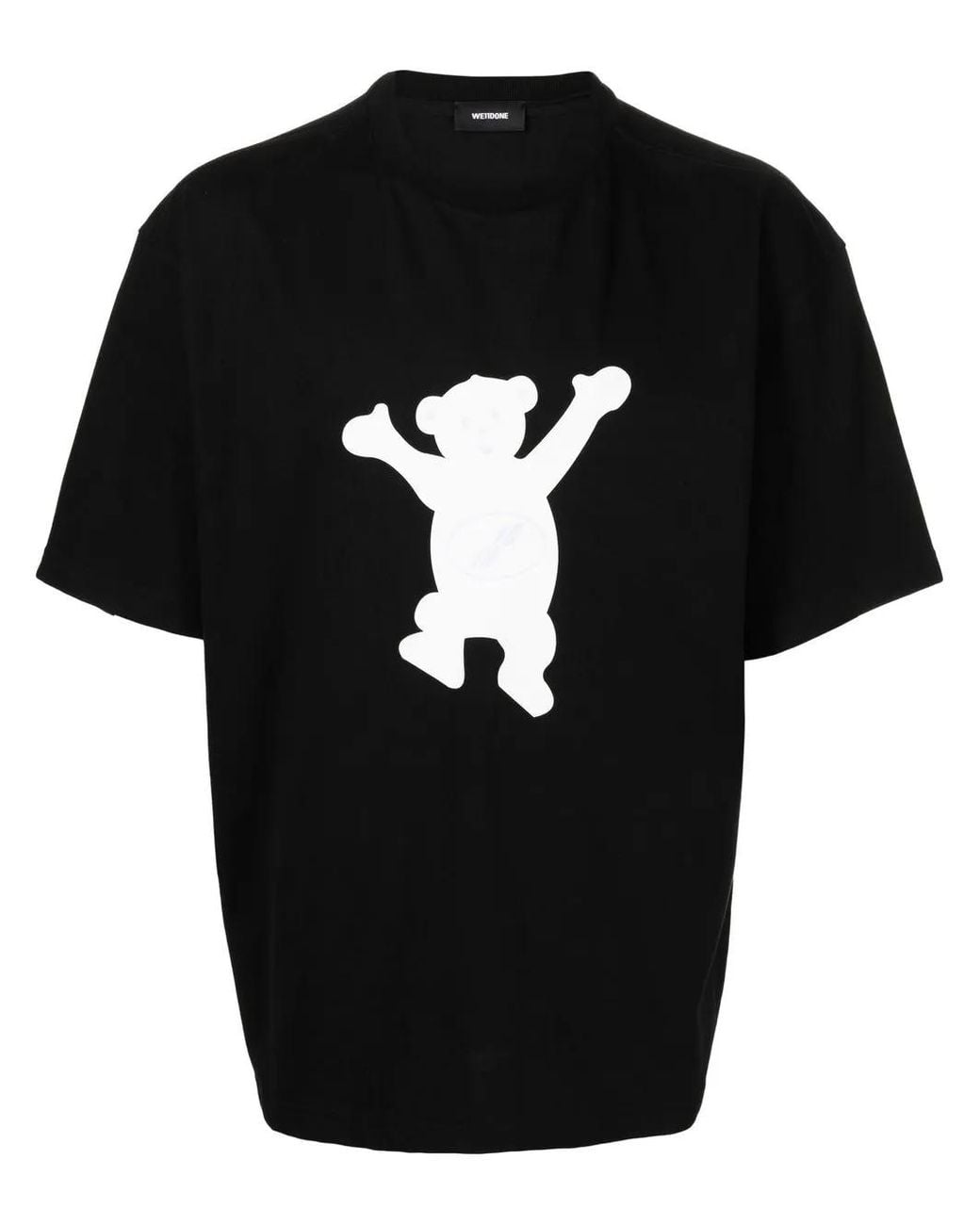 we11done Black Teddy Bear Print T-Shirt