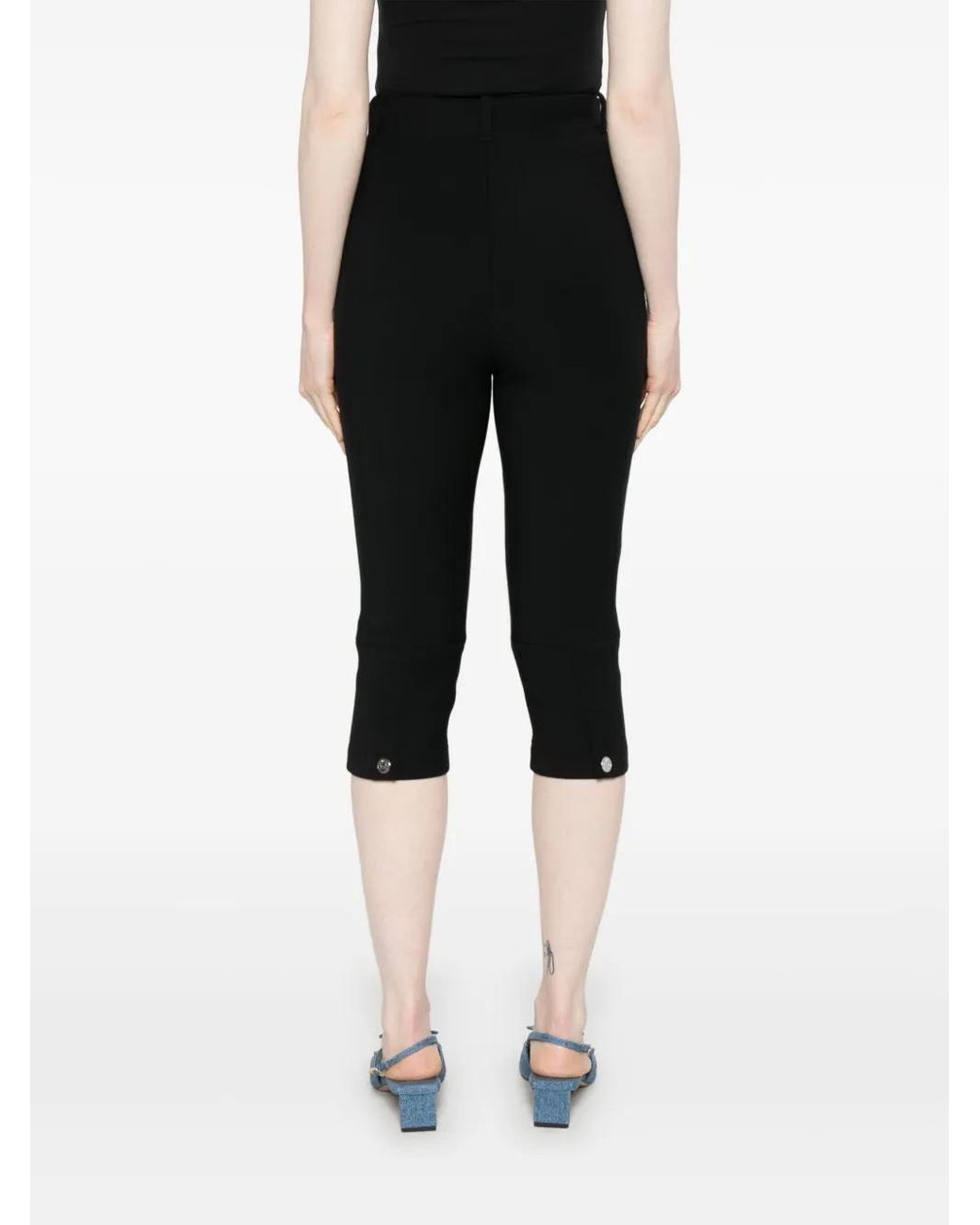 Jacquemus Black Tailored Capri Trousers With Hidden Fastening And Press Stud Cuffs