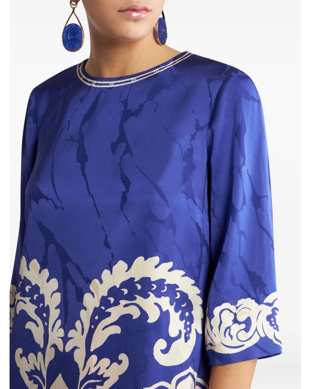 Vestido Midi Con Motivo En Jacquard Etro de color Blue