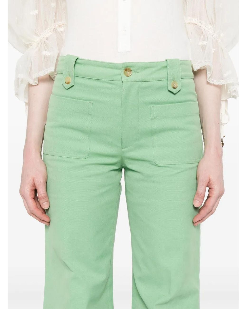 Chloé Green Cotton Pants
