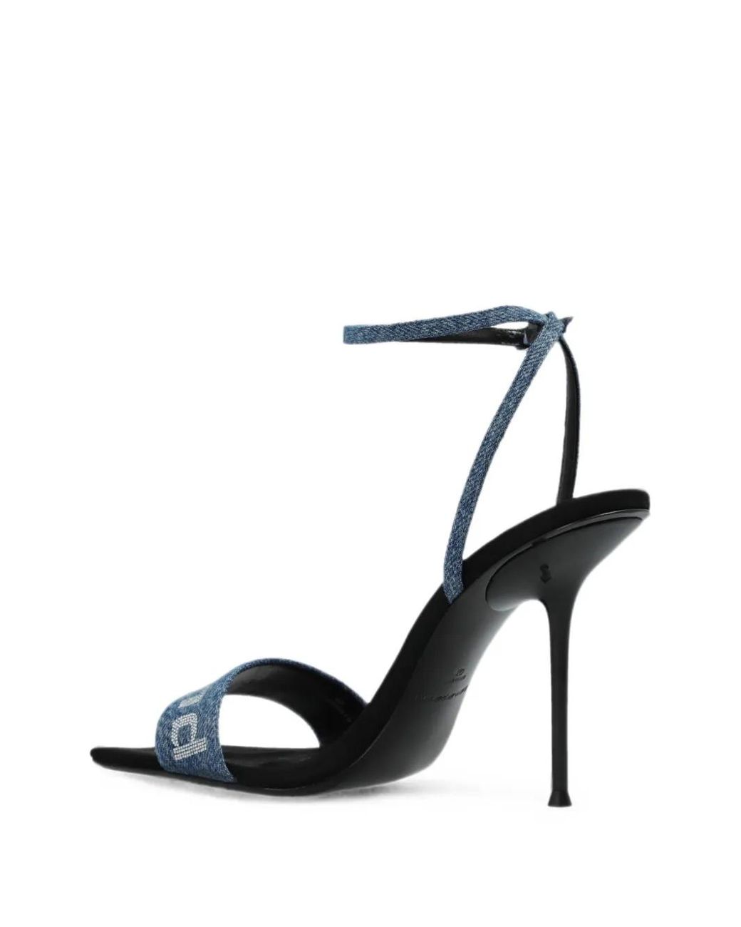 Alexander Wang White Julie Logo-Embellished Denim Sandals
