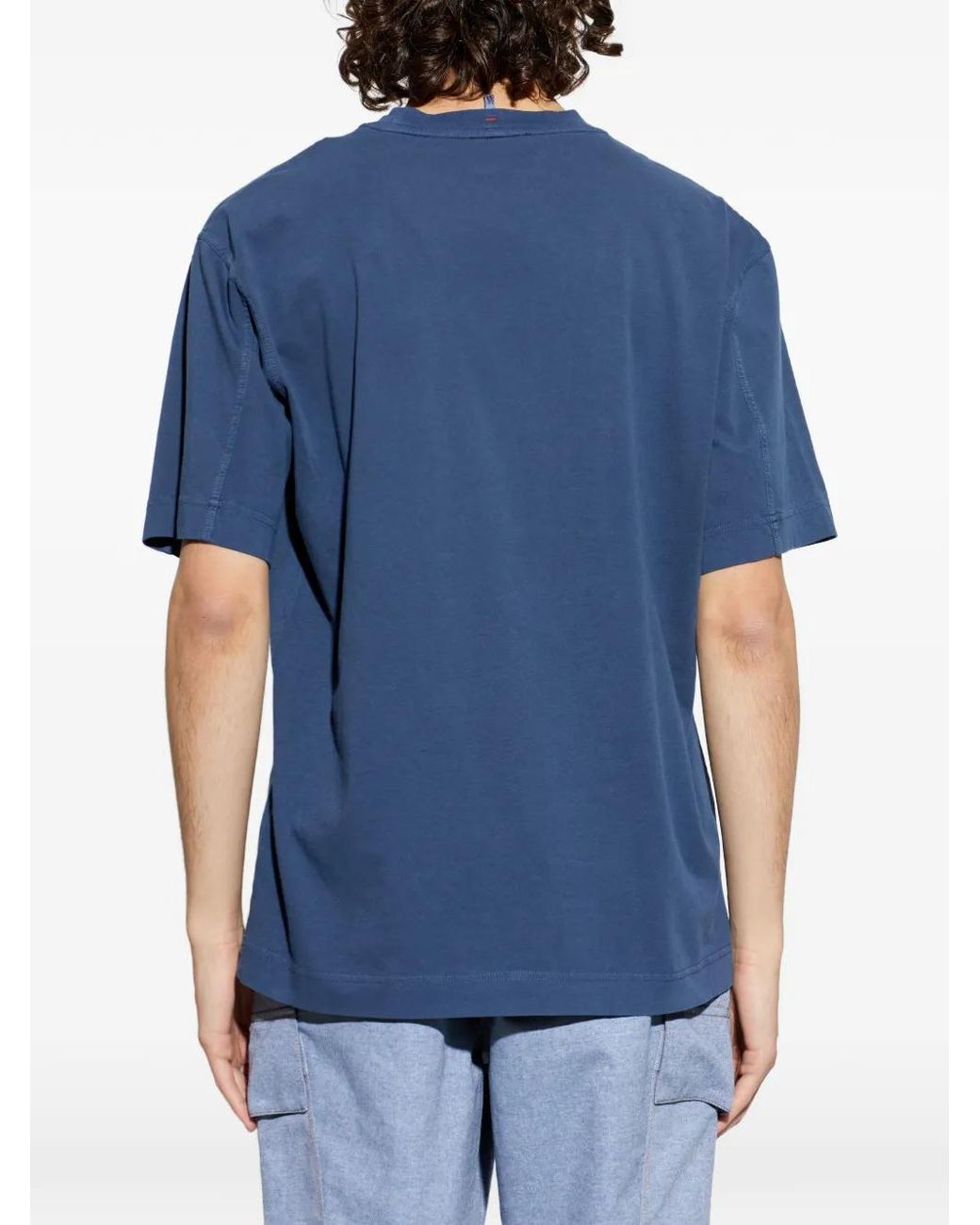 Moncler Blue T-Shirt À Broderies for men