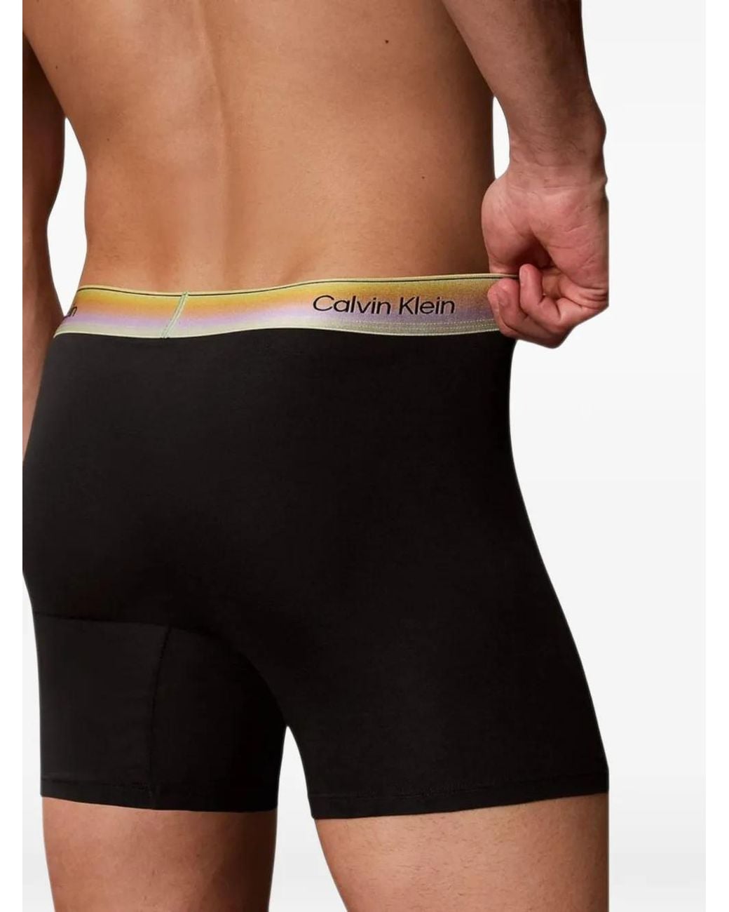 Calvin Klein Black Icon Logo-Waistband Boxers for men