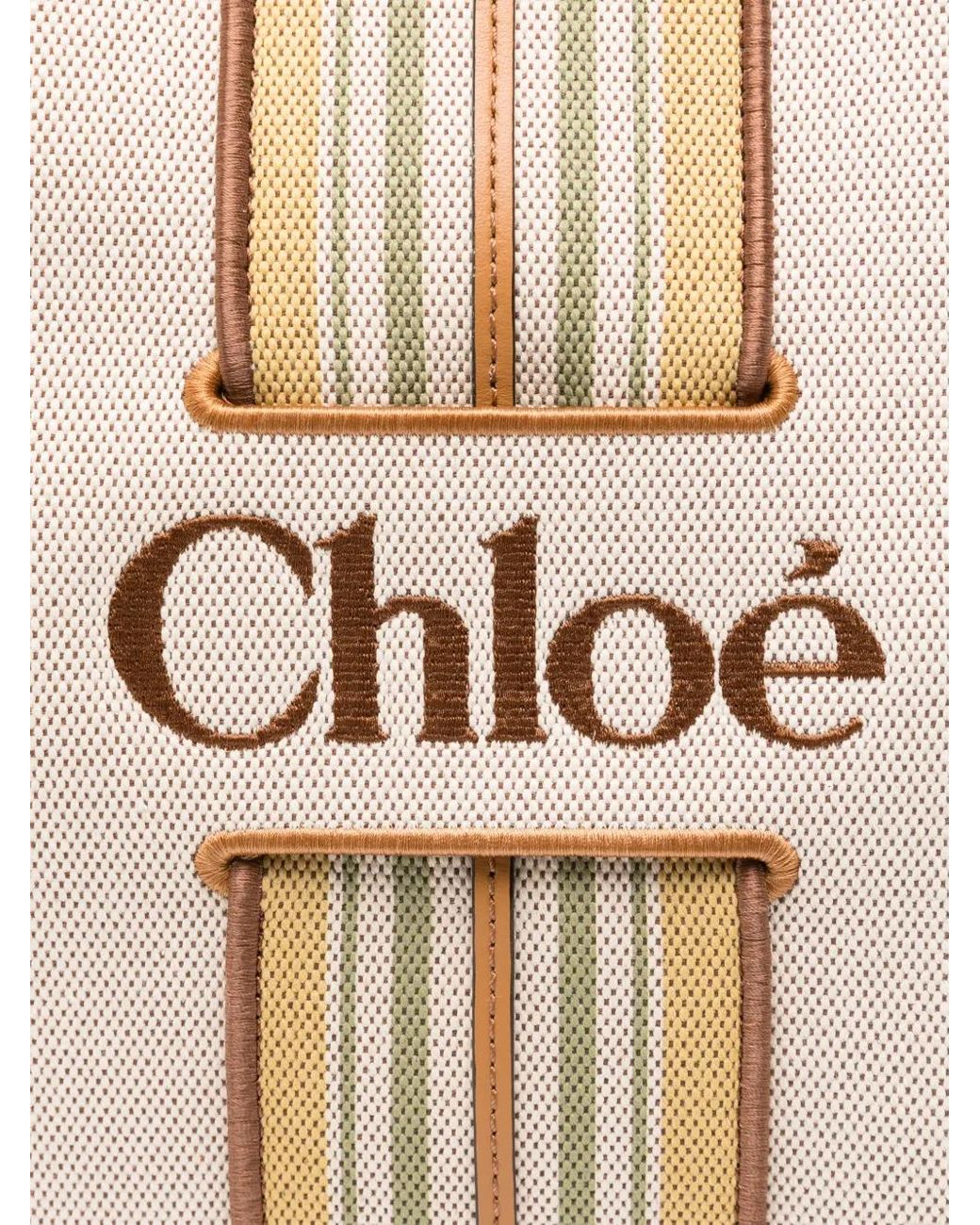Chloé White Woody Loop Tote Bag