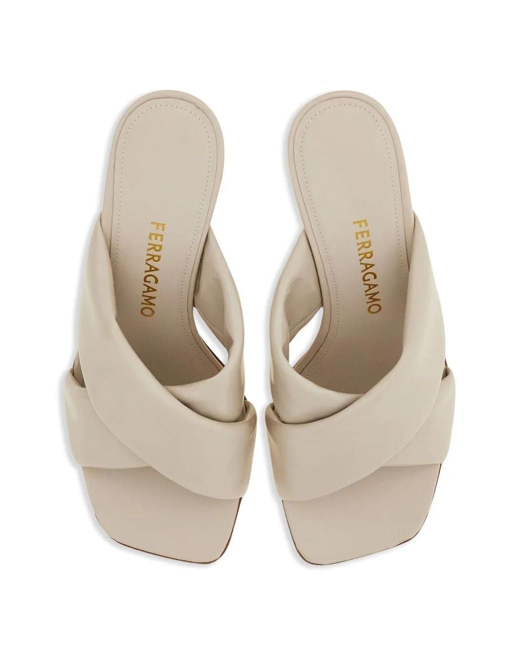 Ferragamo Natural Crossover-Strap Sandals